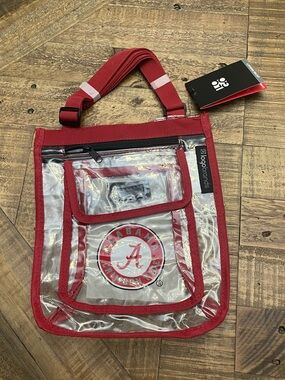 Alabama Crimson Tide crossbody bag by Logo Brands features a clear design